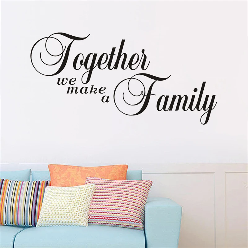 

Living Room Wall Stickers Together We Make a Family Wall Art Decor Words Lettering Sticker Home Decor