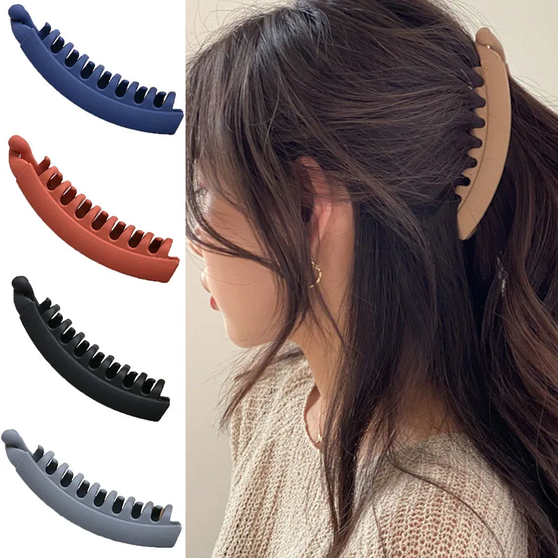 

Solid Color Women Hair Claw Clip Elegant Banana Hair Clip Barrettes Fashion Matte Hairclip Hairpins Girls Hair Accessories