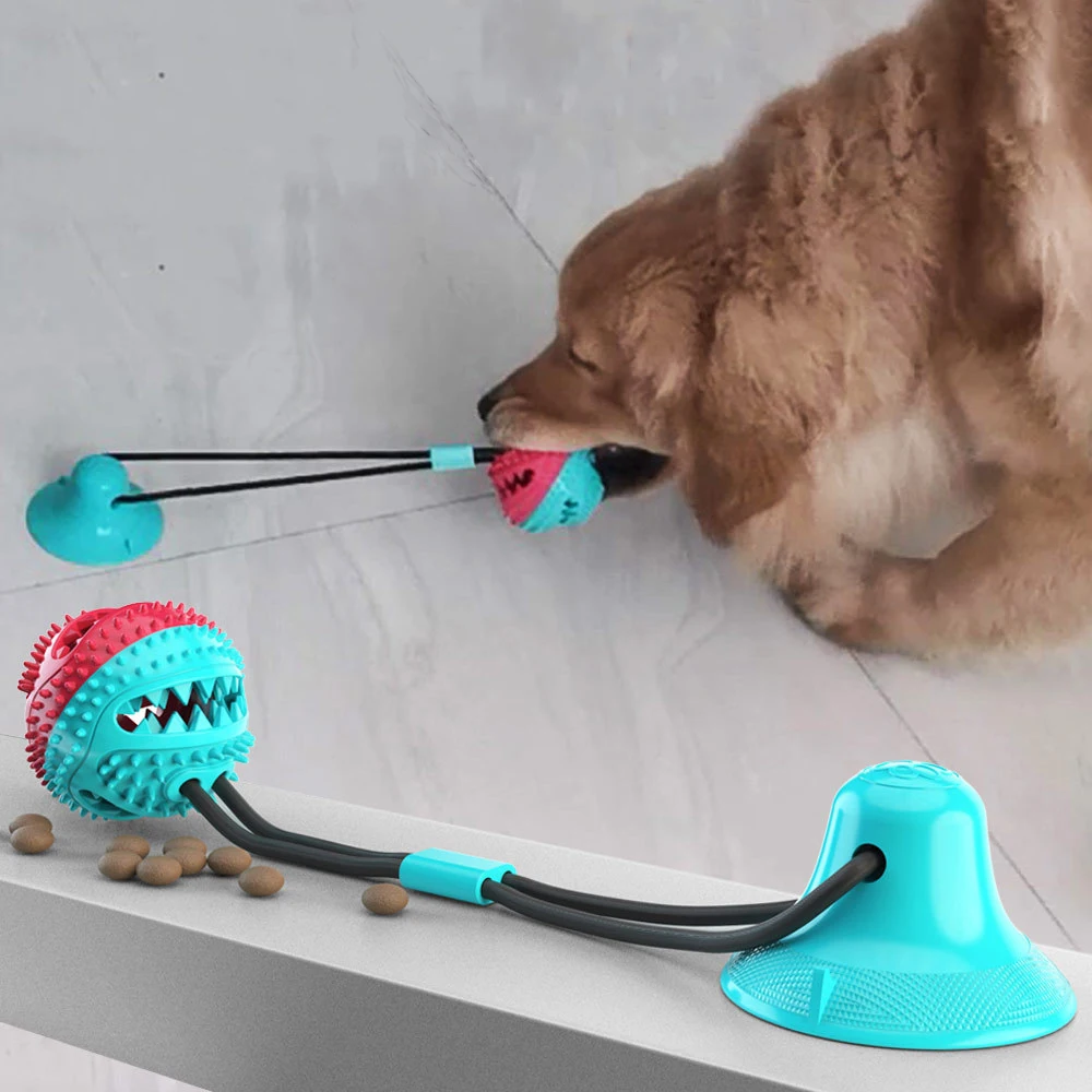 

Pet Dog Toys Silicon Suction Cup Tug Dog Toy Dogs Push Ball Toy Chew Ball Cleaning Tooth Dog Toothbrush for Dog Biting Toy