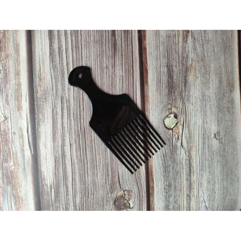 Черная пластиковая афро щетка с широкими зубцами гребень для кудрявых