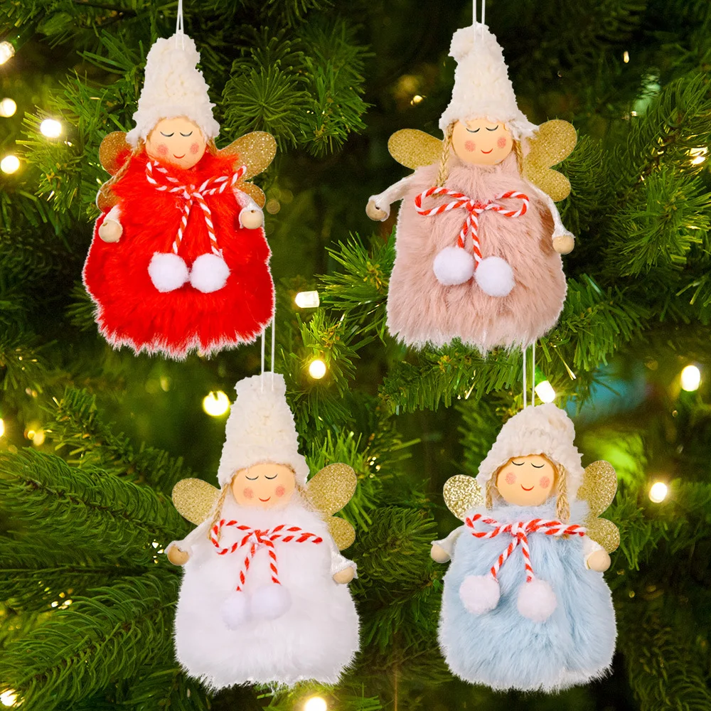 

4PCS Cute Christmas Angel Doll 2022 New Year Gift Xmas Tree Ornament Noel Deco Christmas Decoration for Home Natal Navidad Decor