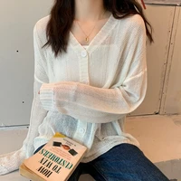 vintage long sleeve solid color sweater cardigan knitt sweater top women blouse shirts casual loose sweater ladiest tops 1061f