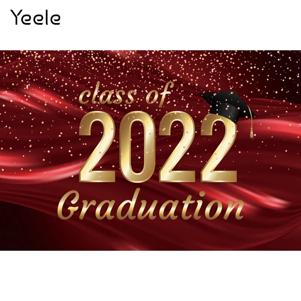 

Yeele поздравление Выпускной Градуированный блестящий красный фон для фотосъемки декорация для фотографирования фоны для фотостудии