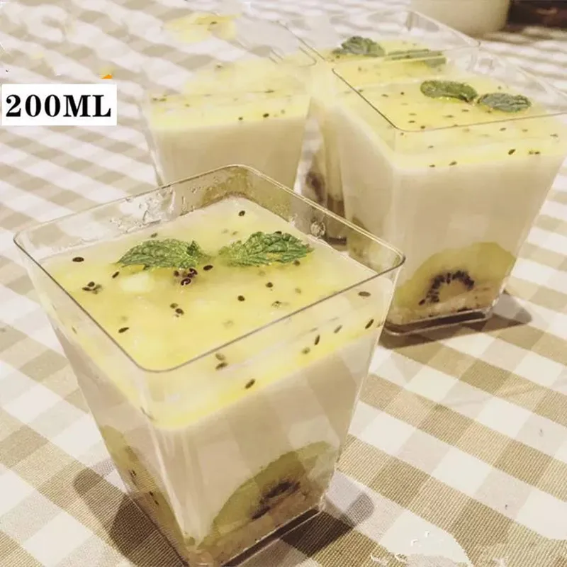 25 шт. большие десертные чашки муссы 200 мл|Одноразовая посуда для вечеринок| |