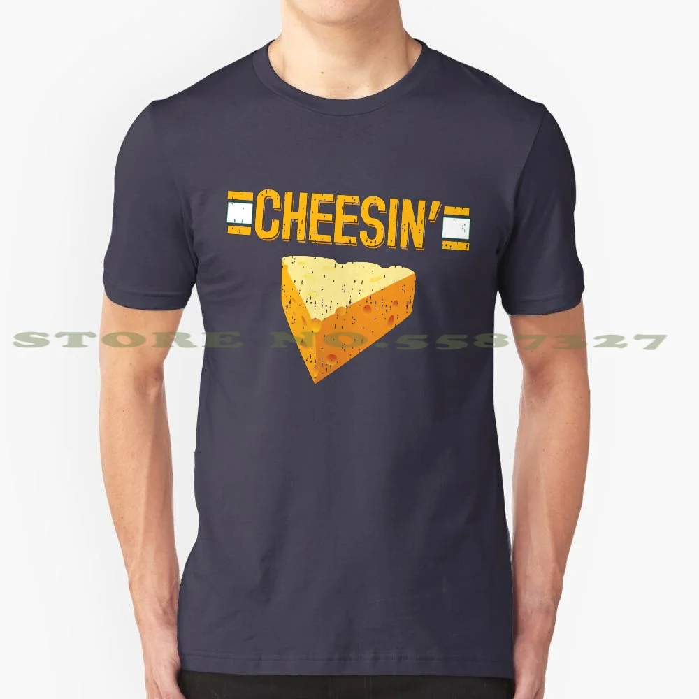 Футболка Cheesin' из 100% чистого хлопка Packers Green Bay Gold Go Pack Lambeau Field Lombardi Wisconsin Fan Cheesehead