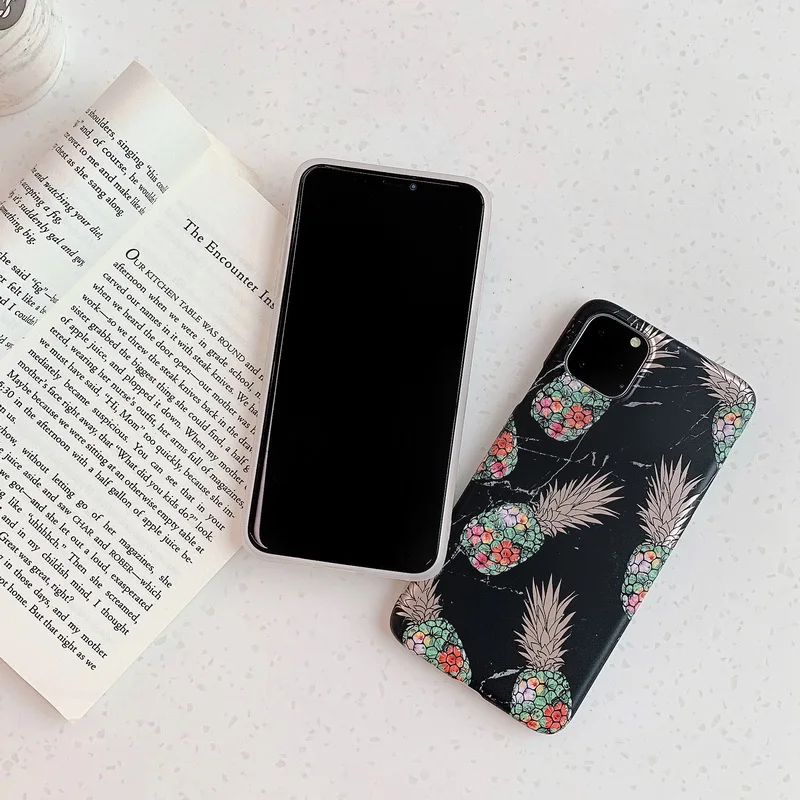 Мягкий чехол IMD с мраморной текстурой для iPhone X XS Max XR рисунком ананаса 11 Pro 6 6s 7 8 Plus