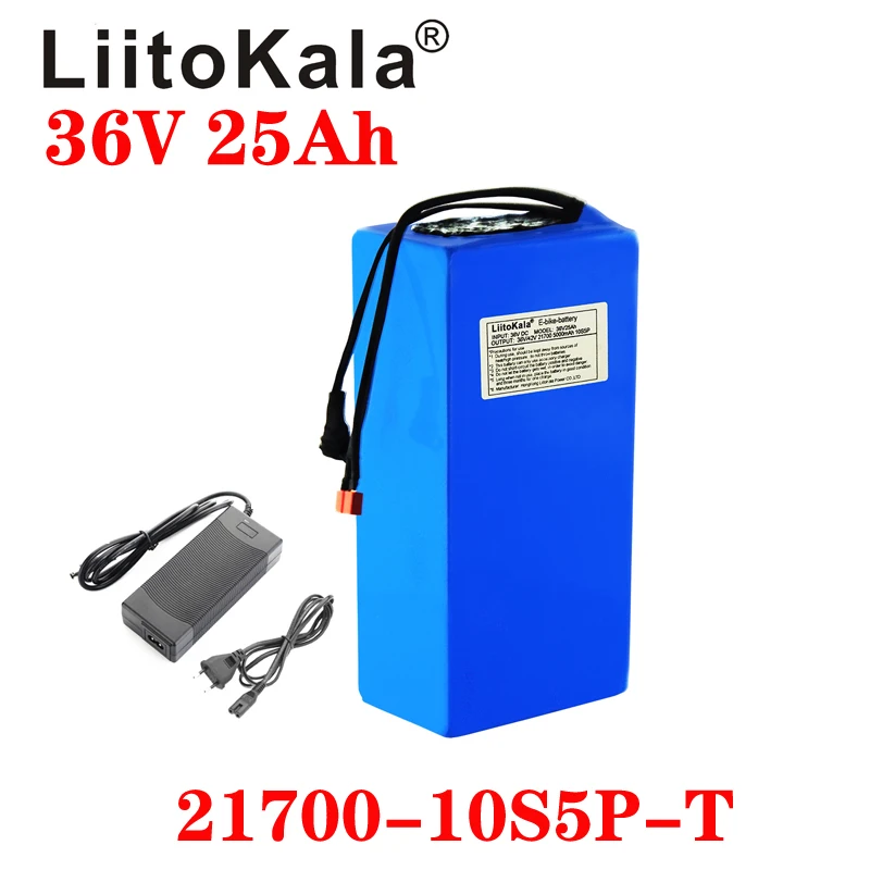 Аккумулятор для электрического велосипеда LiitoKala 36 В 25 Ач 21700 10S5P 1000 Вт|Батарея