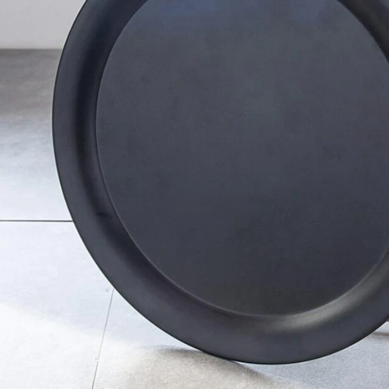 

34.5 x 30.5 x 23cm Iron Metal Coffee Table Dirty Storage Basket Tea Snack Serving Board Tray Black Cover Trumpet