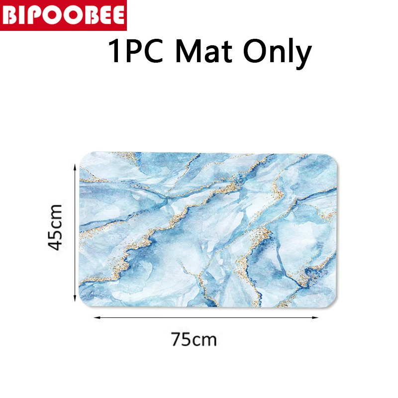 Синяя мраморная занавеска для душа водонепроницаемая ванной из полиэстера