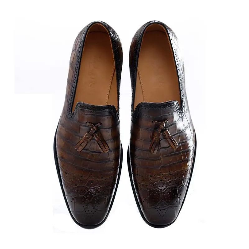 

ourui crocodile shoes men business men formal crocodile Leather shoes Genuine crocodile leather manual Men shoes