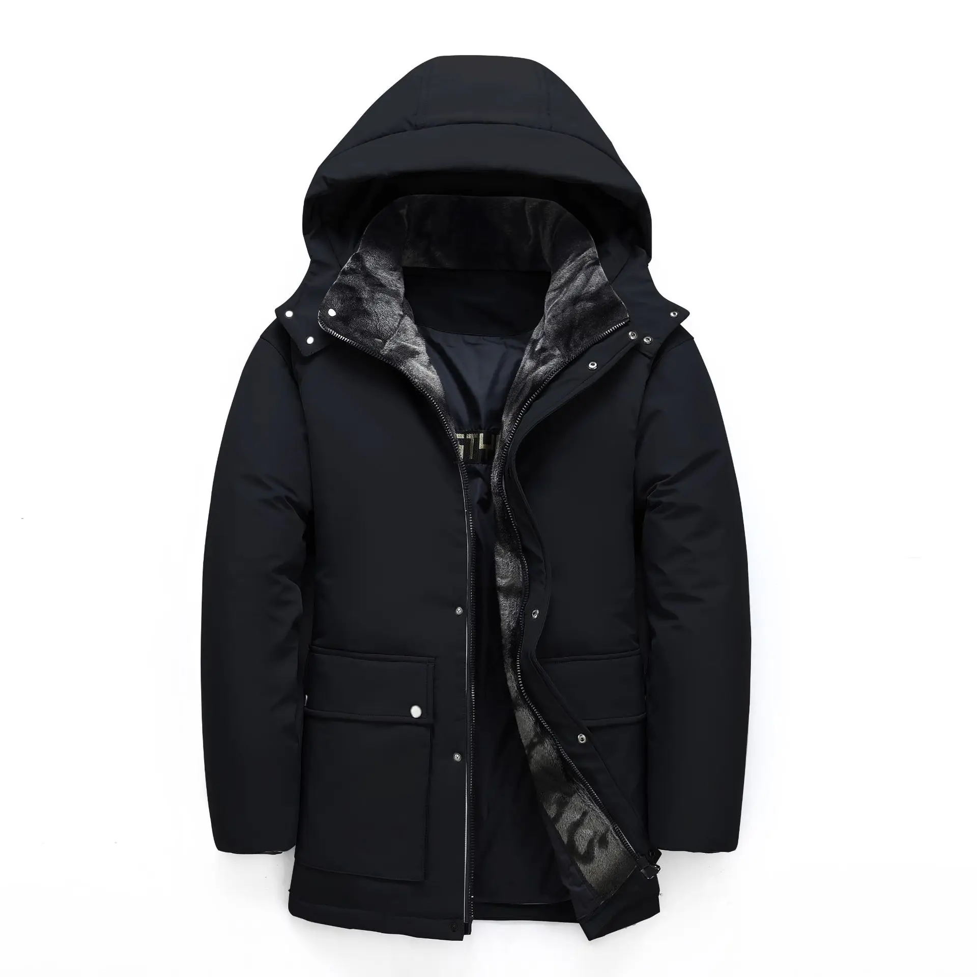Man Winter Fashion Casual Hooded Thickening Warm  White Duck Down Jacket Upscale Boutique Hooded Down Coat enlarge