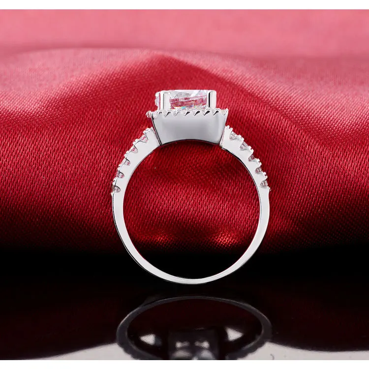 

Valentine's Day 925 Sterling Silver Rings 3 Carat for Women Wedding Engagement Jewelry anel aneis anillos O Pure b1 R213A