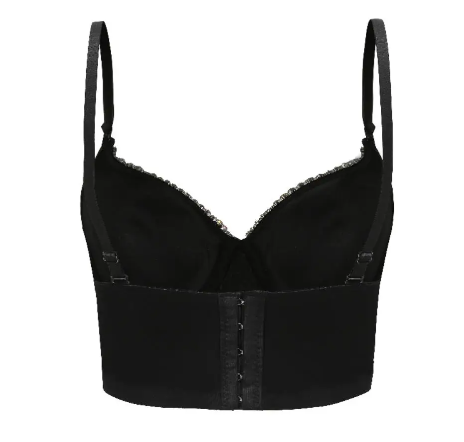 Великолепные Стразы Бисер бюстье жемчуг алмаз культур топы пуш ап для ночного