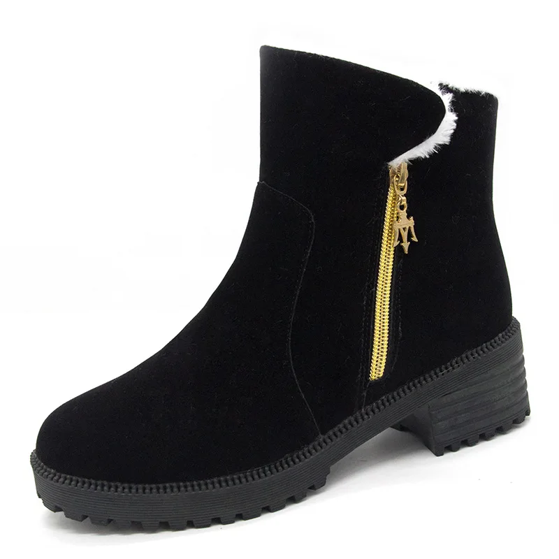Women's Snow Boots 2019 New Ladies Winter Shoes Warm Short Fur Plush Cotton Women | Обувь