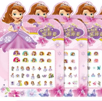 Sofia 1Pcs Random Детский подарок для девочек Эльза и Анна Макияж игрушка наклейки для ногтей s игрушка Белоснежка Принцесса София Микки Минни детская наклейка - Цвет: Sofia 1Pcs Random