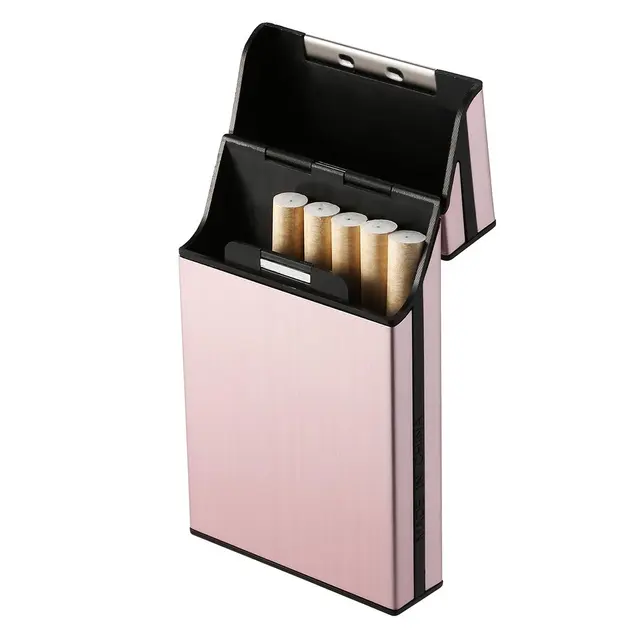 1pcs Light Aluminum Cigar Cigarette Case Tobacco Holder Pocket Box Storage Container Smoking Accessories 6 colors Dropshipping