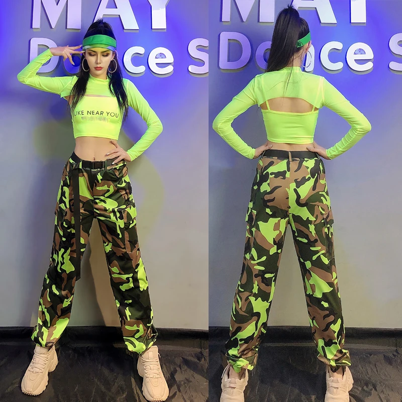 

Костюм для джазовых танцев Женский, эластичные флуоресцентные брюки Gogo в стиле хип-хоп, Одежда для танцев на шесте, одежда для ночного клуба,...
