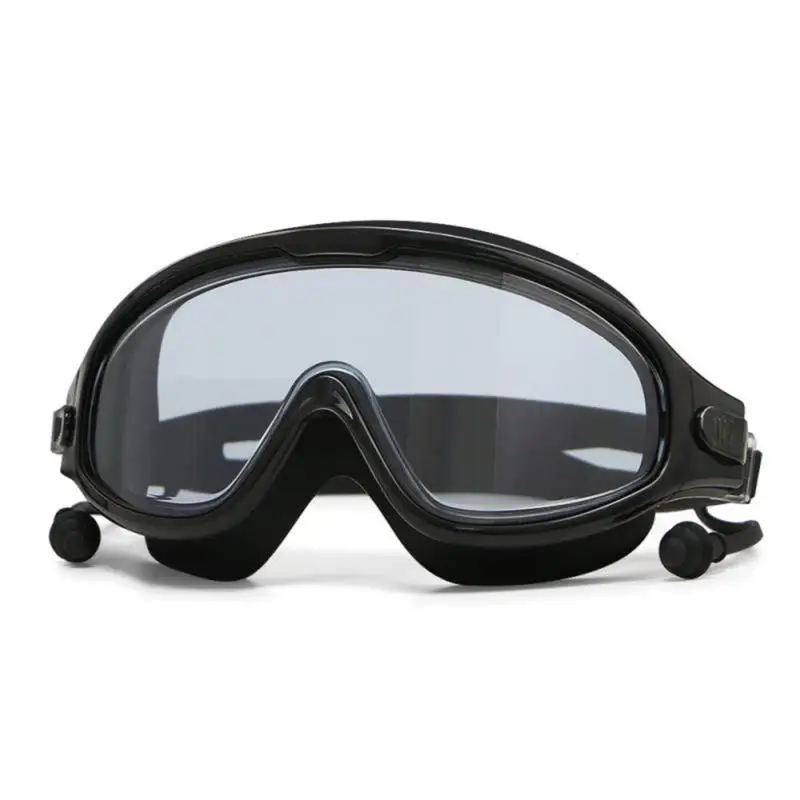 

Big Frame Professional Swimming Waterproof Soft Silicone Glasses With Earplug Anti-fog Men's And Women's Swimming Goggles