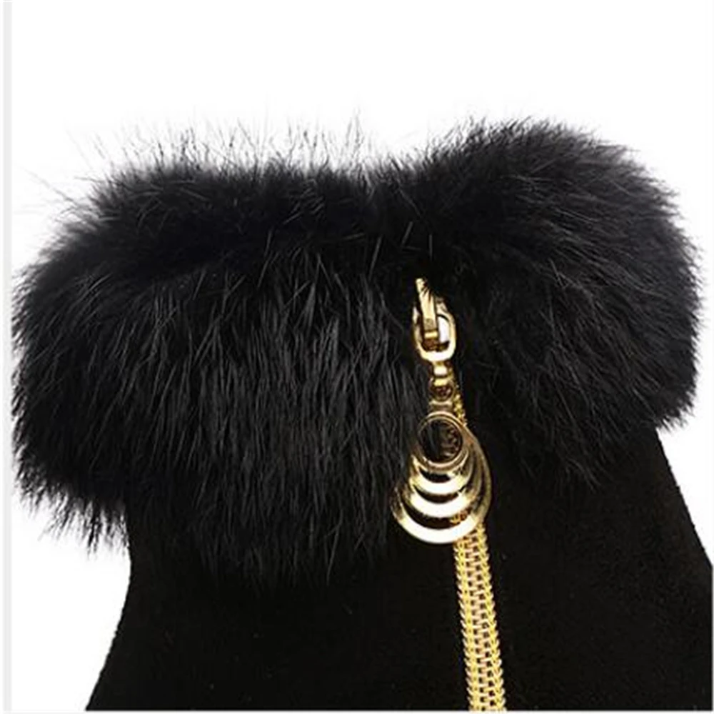 Женские ботильоны из флока Теплая обувь осень-зима однотонные Ботинки martin на