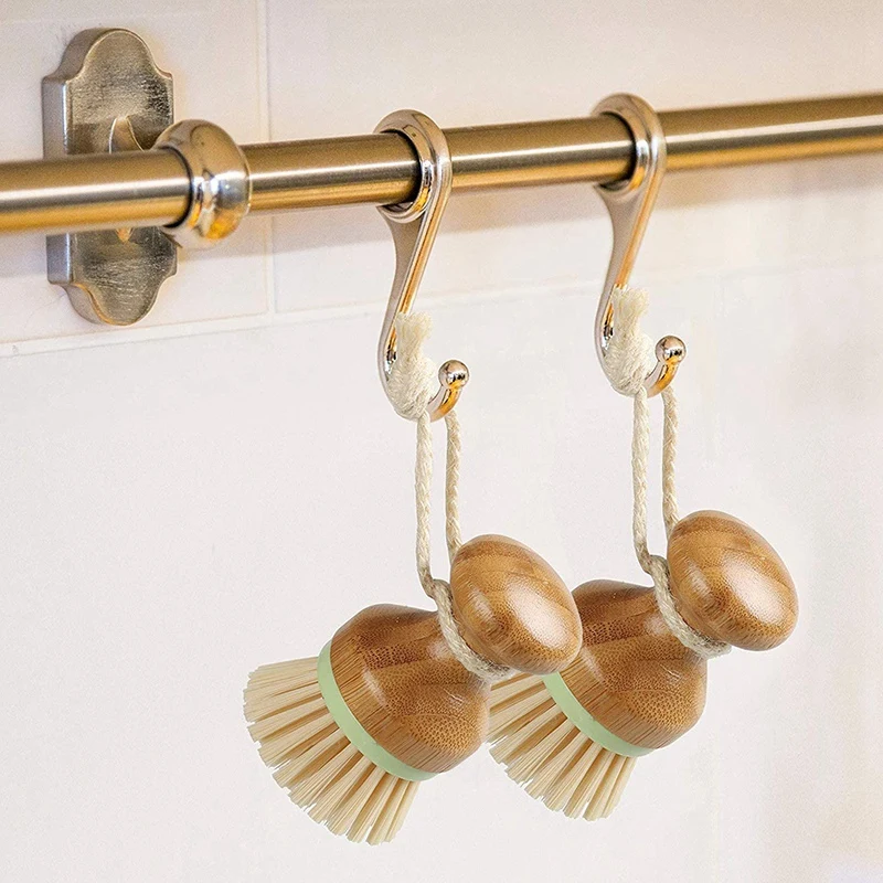 Бамбуковая мини щетка скраб 6 упаковок натуральная бамбуковая Жесткая Щетина