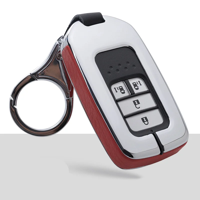 

Galvanized Alloy Leather splicing Car Key Cover Case for Honda Civic Accord CRV Pilot Buttons