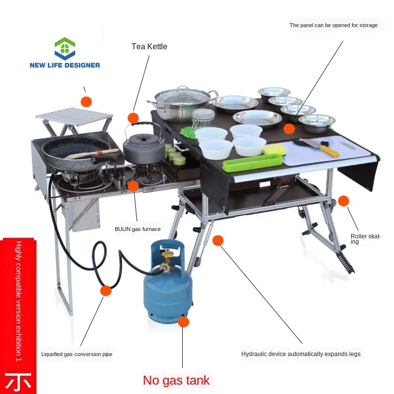 Outdoor portable kitchen folding cookware camping equipment field stove car outdoor furniture camp |