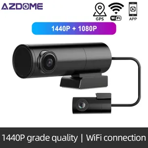 2k mini wifi car dash cam front cam 1440p car dvr dual cameras gps tracker night vision recorder rotatable lens parking monitor free global shipping