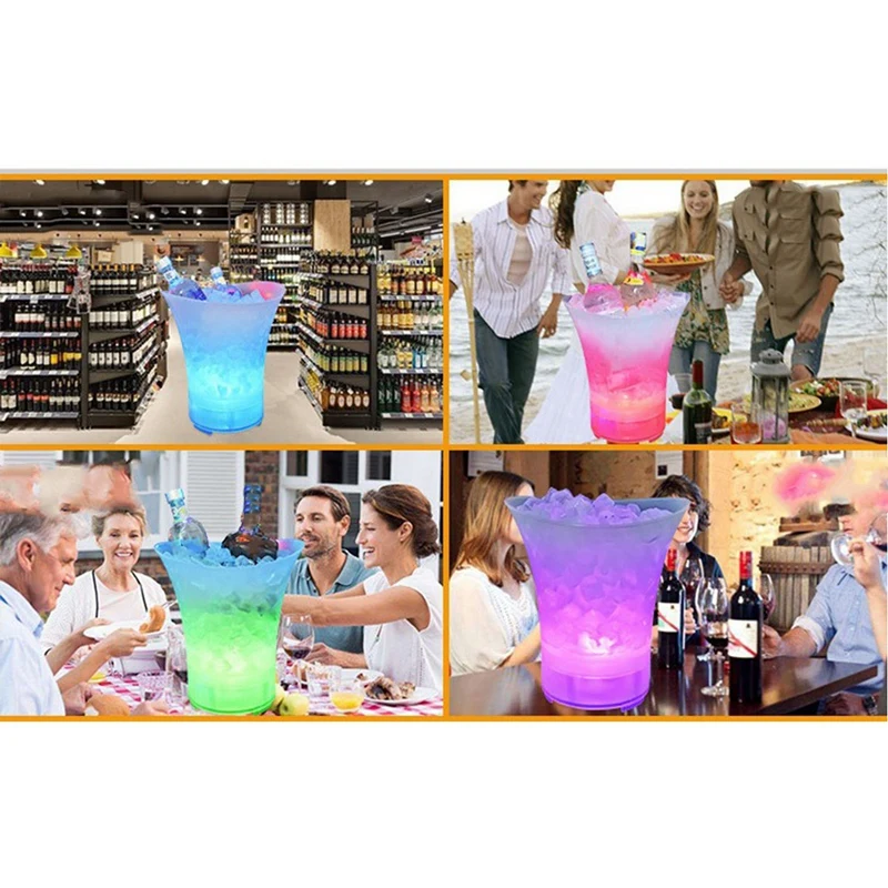 

Ice Bucket with LED Light&Bluetooth Speaker,Large Capacity Champagne/Drink Containers for Party,Home,Bar,5L