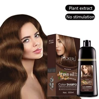 permanent hair coloring 500ml mokeru natural argan oil essence instant hair dye shampoo instant hair color cream cover