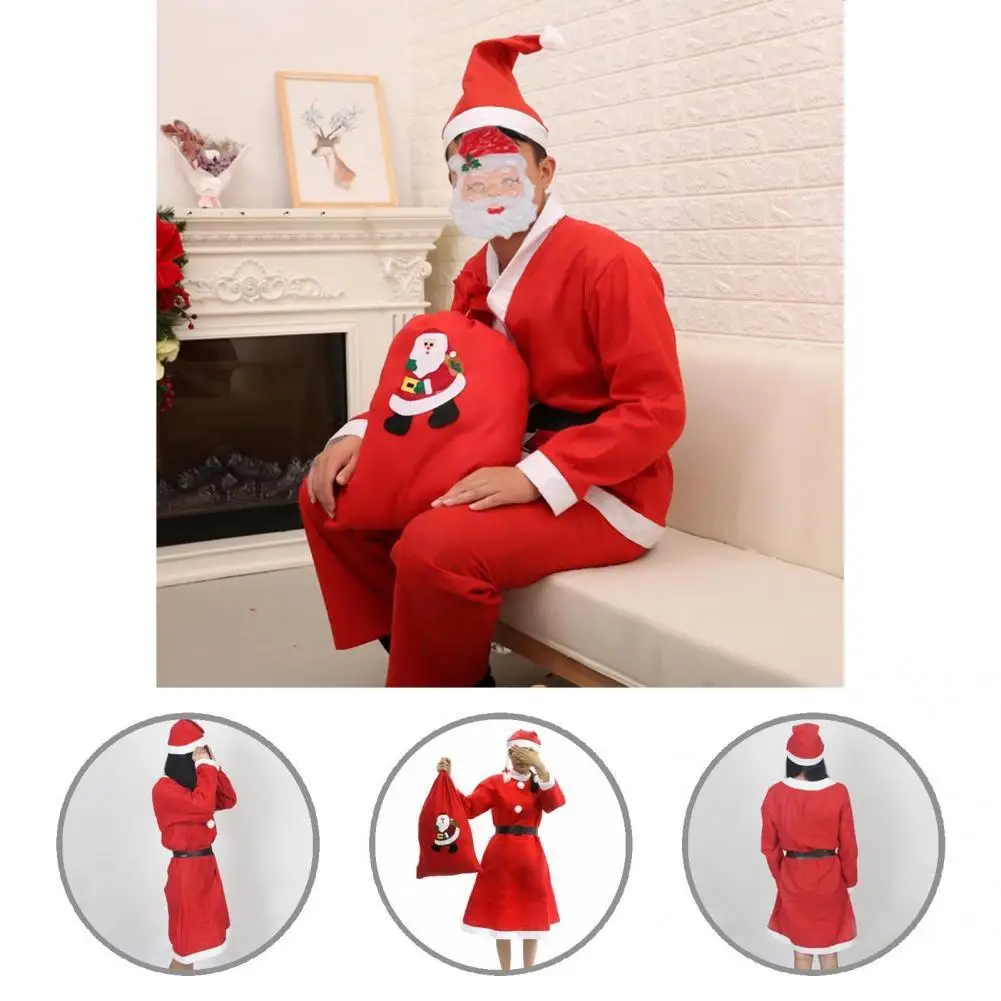 

1 Set Santa Claus Costume Suit Funny Men Women Belt for Party Santa Claus Outfit Santa Claus Dress
