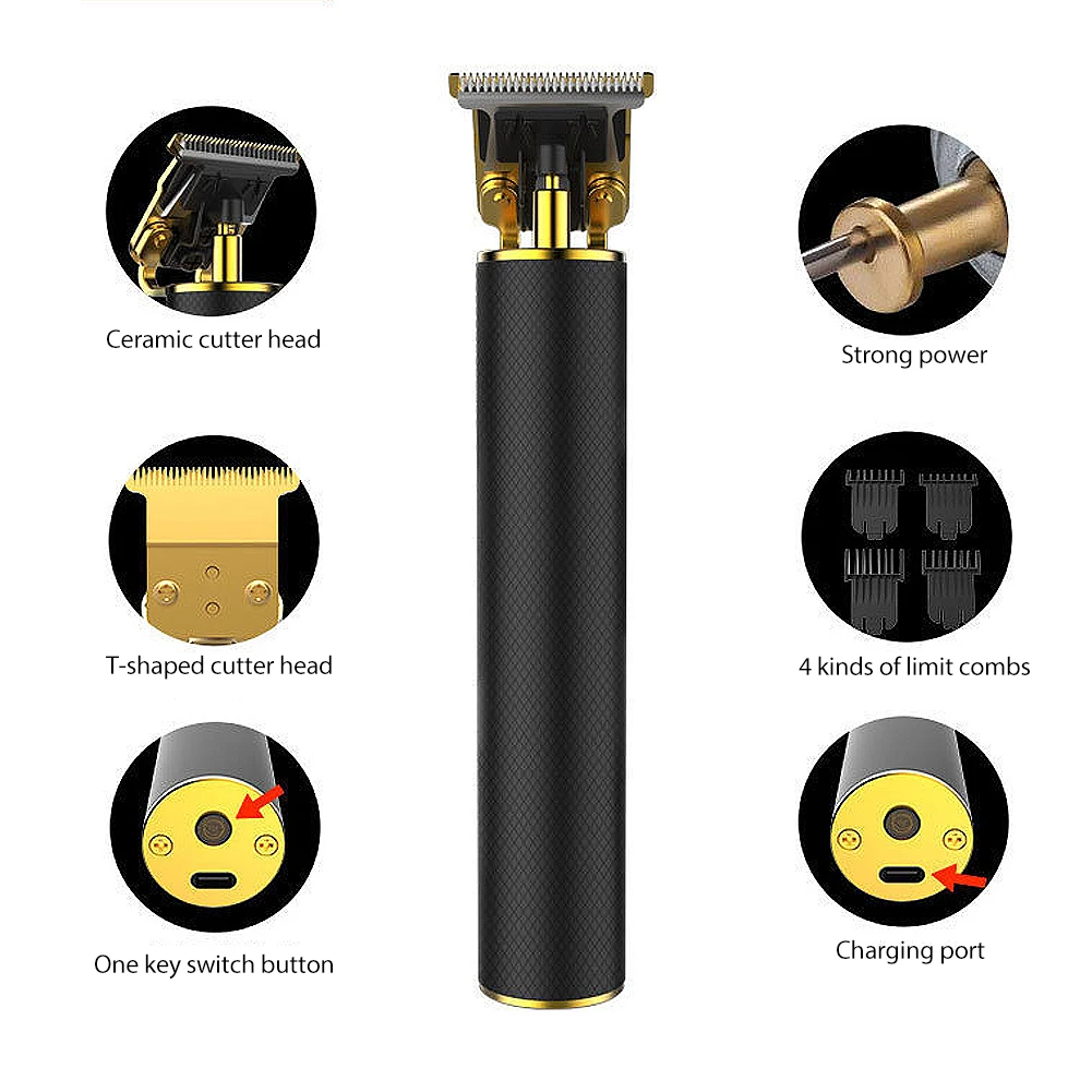 

T9 Head Electric Hair Clipper Wireless Trimmer Engraving Marks Electric Scissors Trim And Push White Hair Salon Scissors Trim