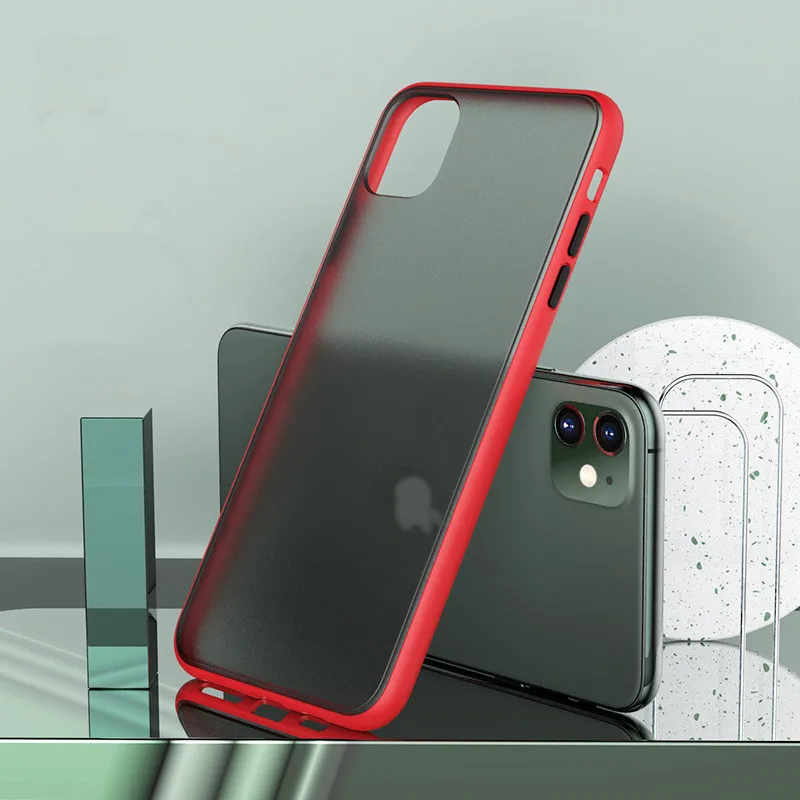 Матовый чехол для Iphone 6 6S Plus 7 8 ТПУ силиконовый X XS XR Max 11 11Pro Прозрачный задней