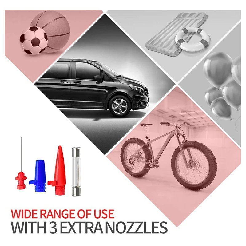 

New Portable Air Compressor Tire Inflator DC 12V Air Pump for Car Tires Bicycles and Other Inflatables with LED Light