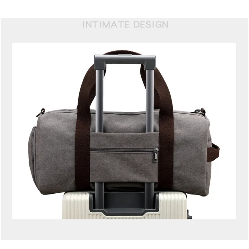 Canvas Travel Bags Hand Luggage Organizer Large Duffle Bag Weekender Gym Handbag Independent Shoe for Traveling Men 2021 | Багаж и сумки