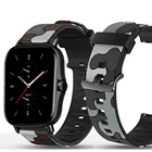 Ремешок для часов Samsung Galaxy Watch 42 мм 46 мм, спортивный силиконовый Камуфляжный браслет для Huami Amazfit GTS Bip, 22 мм, 20 мм