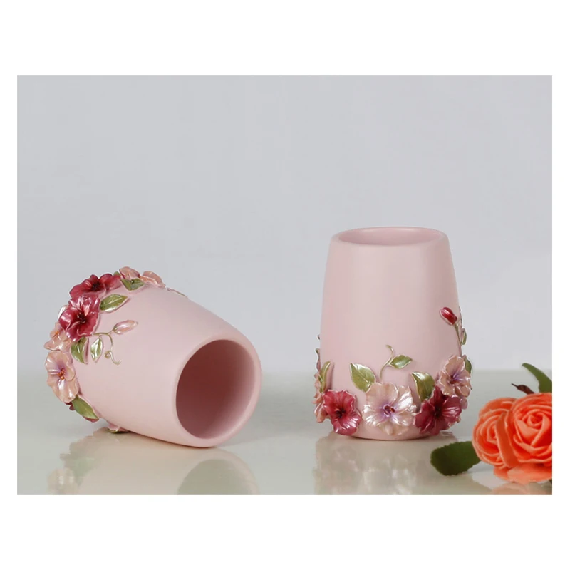 

Country Style Resin 5Pcs Bathroom Accessories Set Soap Dispenser/Toothbrush Holder/Tumbler/Soap Dish
