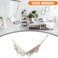 outdoor garden luxury hammock tassel canvas swing chair hanging bed hiking camping hunting foldable hammock photo props