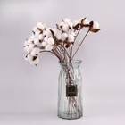 Натуральные сухие хлопковые цветы, белые декоративные искусственные цветы для дома, букет подружки невесты на свадьбу, искусственный белый цветок