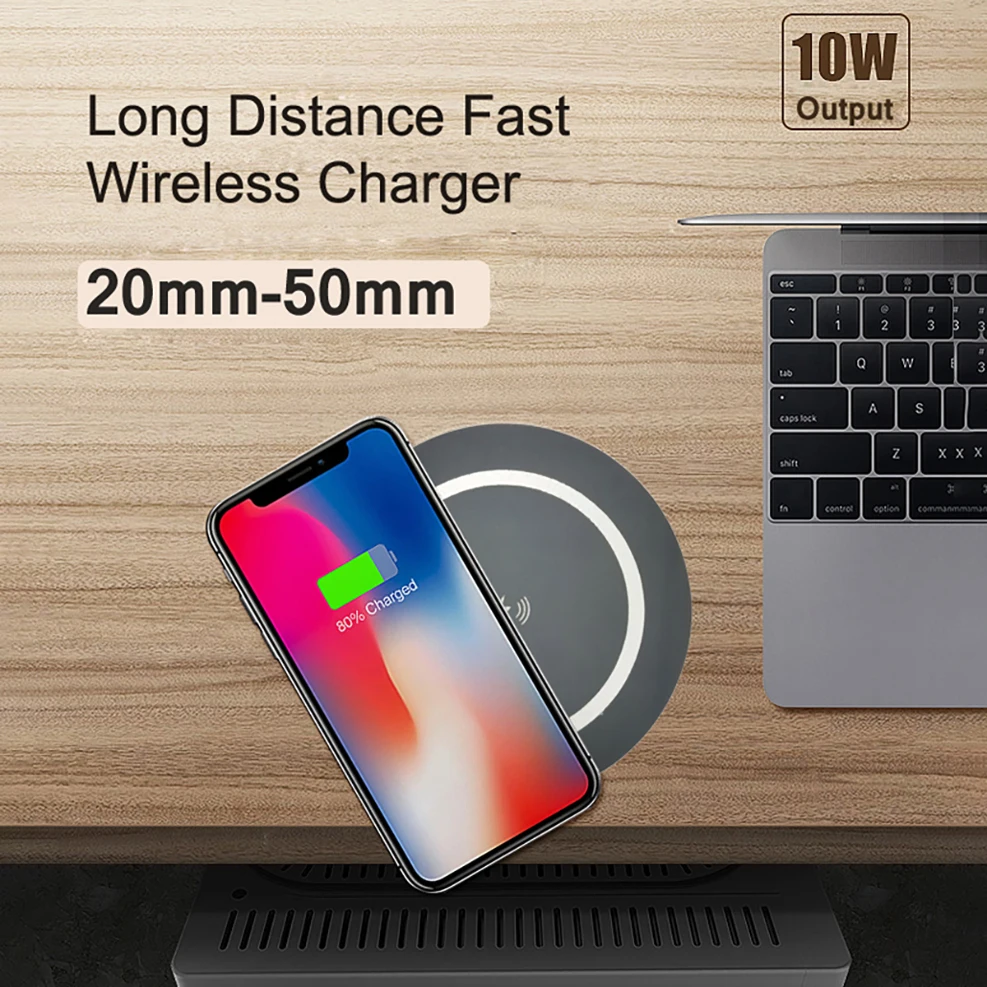 qi invisible wireless charger air charge 50mm table furniture hidden wireless charging mat for iphone 11 xs max samsung s20 s21 free global shipping
