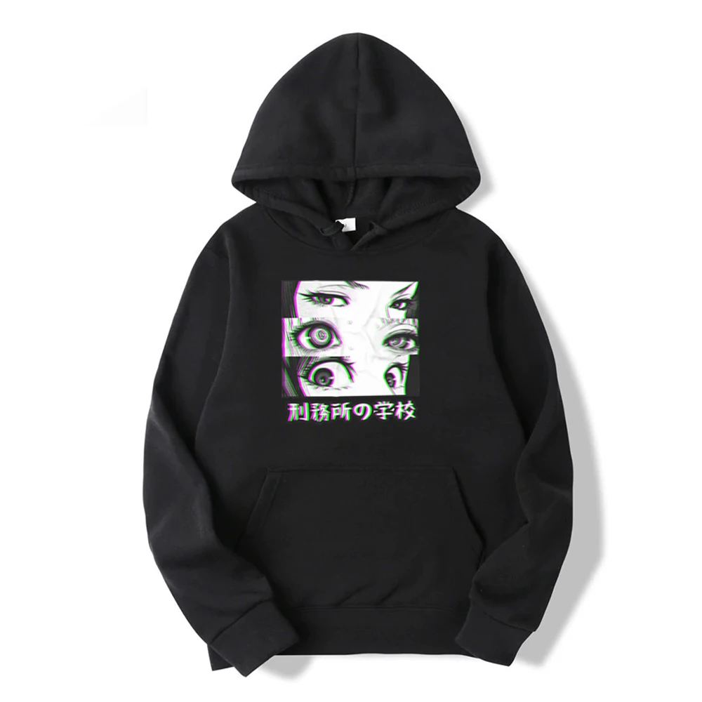 

Pesion School Anime 2021 Winter Men Fashion Breathable Pesion School Anime Sad Eyes Hoodie Sweatshirts Fleece Hoody Print Hoody