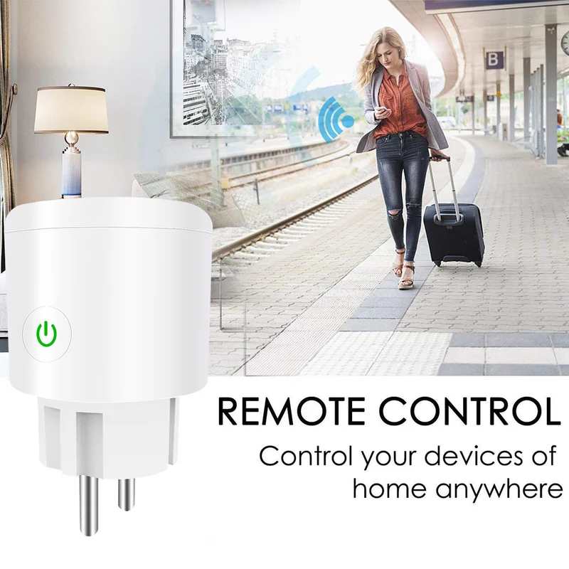 10A 16A ЕС Wifi умная вилка с монитором питания Беспроводная розетка Google Home Alexa