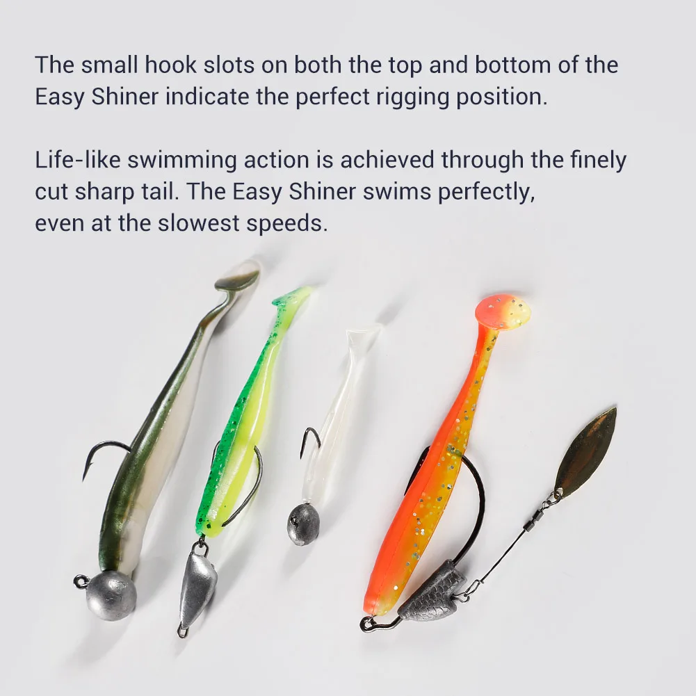 NOEBY Easy Shiner Soft Lure 5cm 7.5cm 9cm Silicone Bait Wobblers T tail Artificial Shad Bait for Bass Pike Fishing Lures
