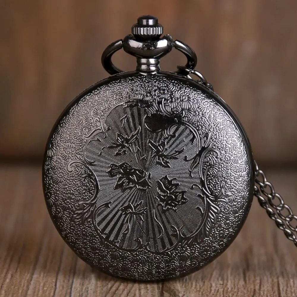 New Fashion Hollow Gear Black Bronze Shilver Quartz Pocket Watch Pendent Necklace Chain Clock reloj de bolsillo CF1036 | Наручные часы