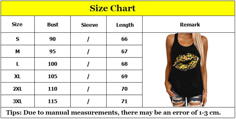 

Sunflower Lips Print Women Vest Casual Loose Sleeveless Plus Size T-shirt Tops O-neck Boho Print Summer Beach Camisetas Tee