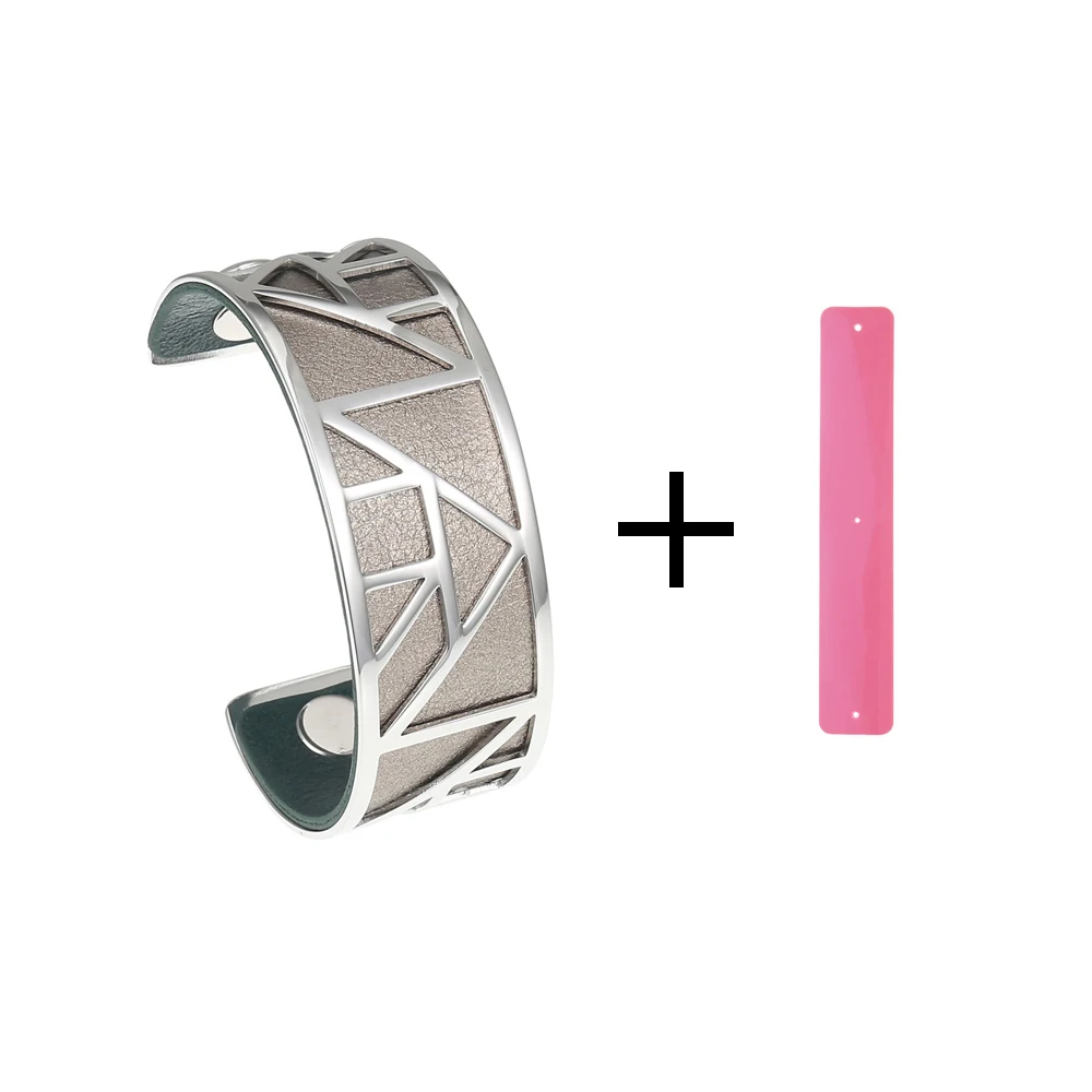 BC0020706 Giraffe Кремовые египетские браслеты-манжеты, браслеты Argent Femme Manchette, браслет из нержавеющей стали, двусторонний сменный Браслет в полоску - Окраска металла: BC0020706 Giraffe