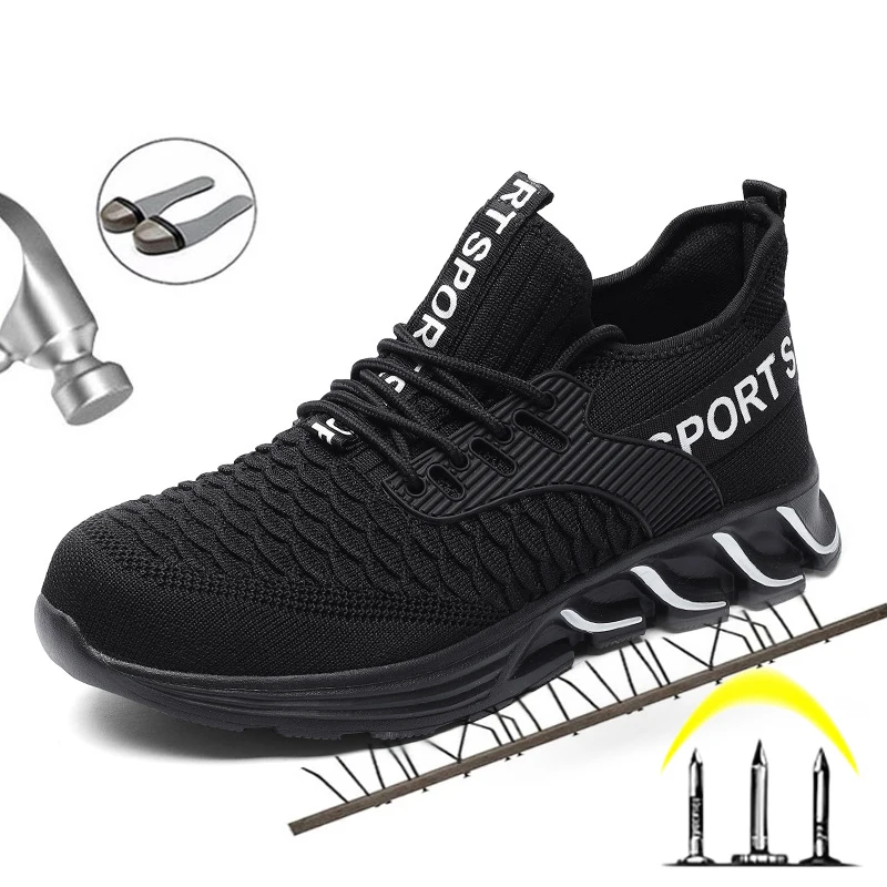 

Summer Men Labor Insurance Shoes Breathable Non-Slip Anti-Smashing Anti-Piercing Work Shoes Zapatillas Hombre