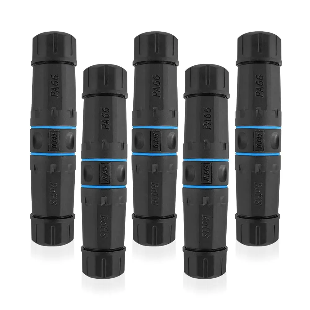 

Anupow 5pcs Shielded Waterproof RJ45 Coupler, IP68 Ethernet Outdoor LAN Cable Connector, Female to Female Ethernet Coupler