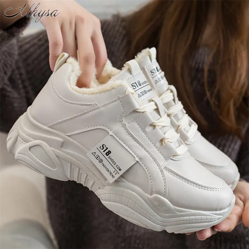 Женские кожаные кроссовки Mhysa Белые Повседневные из искусственной кожи на