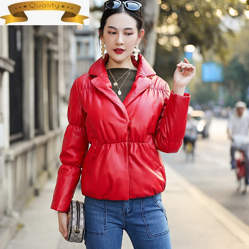 

Leather Jacket Women Genuine Short Sheepskin Coat Female Autumn Winter Down Jacket Warm Parka Mujer Chaqueta Qbl-yr01 Pph1419