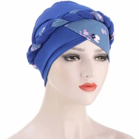 african auto gele head tie women fashion flower print cover inner hijab caps 2021 new elegant chic african turbans bonnets hats